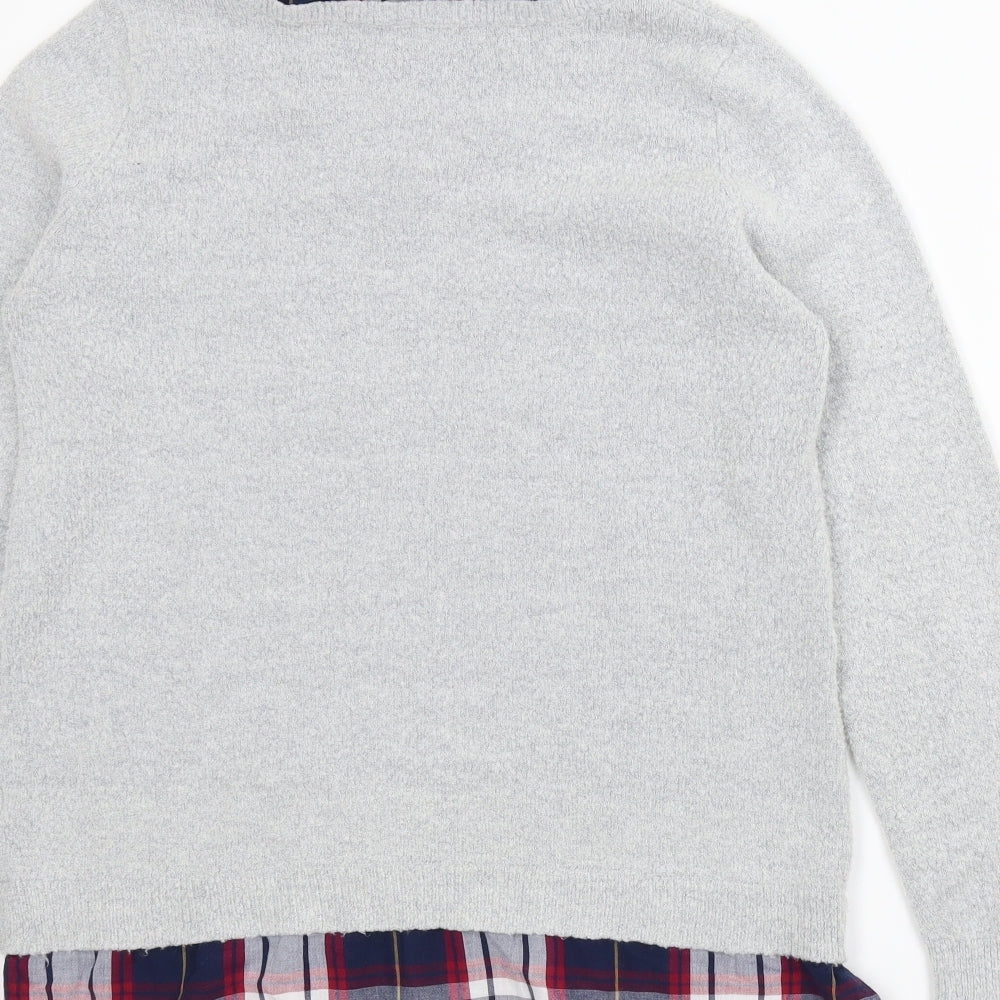 Dorothy Perkins Womens Grey Plaid  Pullover Jumper Size 14  - Undershirt
