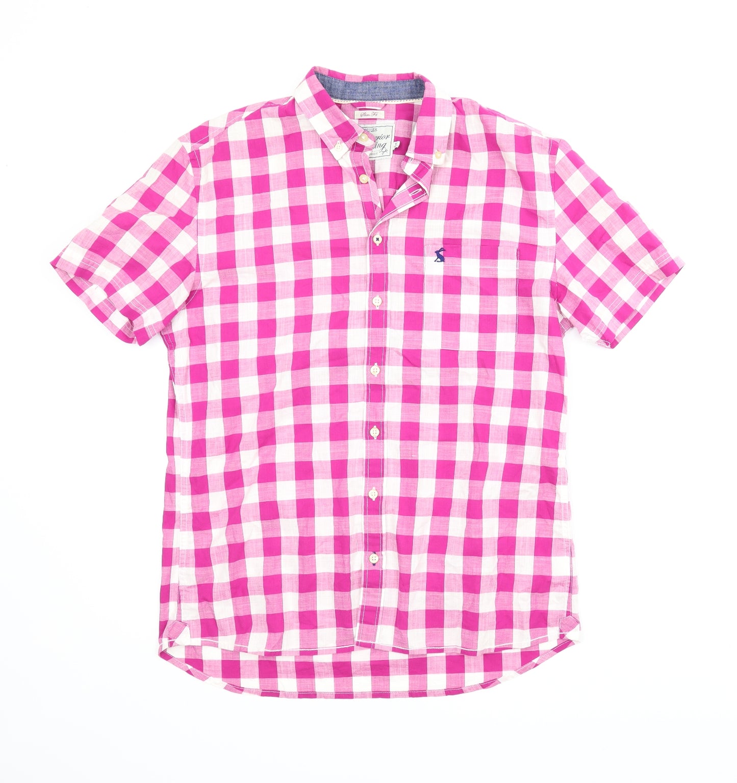 Joules Womens Pink Check  Basic Button-Up Size M