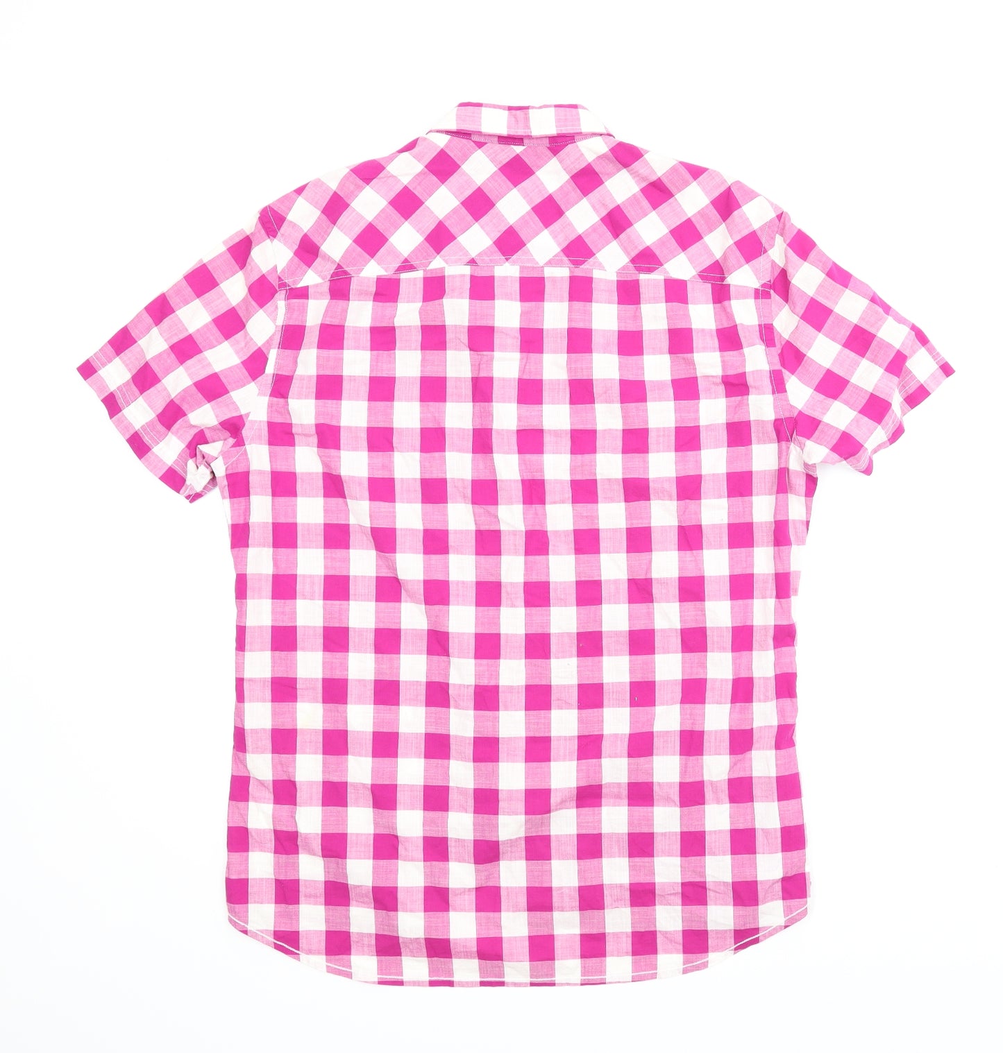 Joules Womens Pink Check  Basic Button-Up Size M