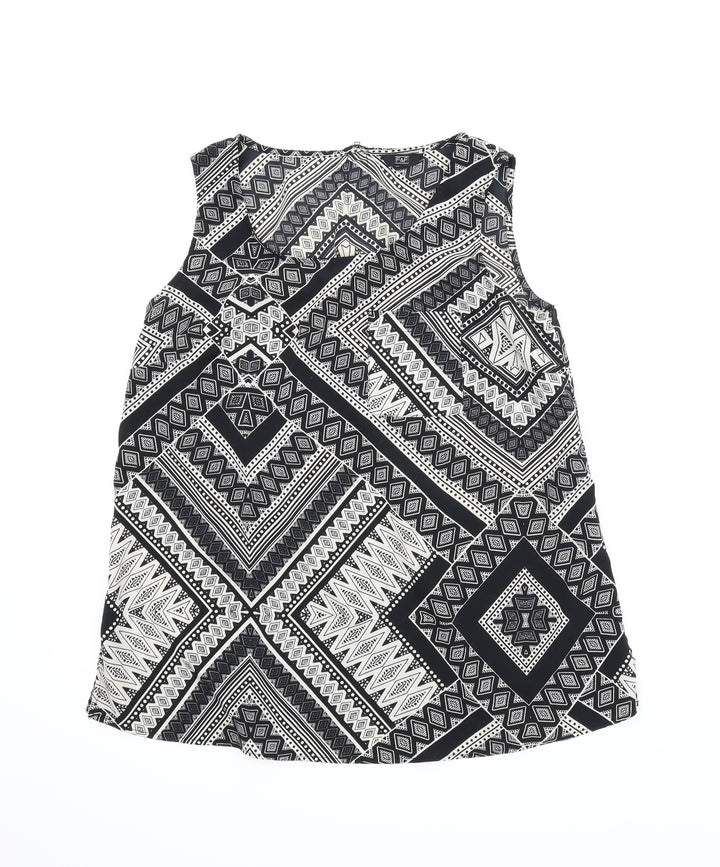 F&F Womens Black Argyle/Diamond Basic Blouse Size 14