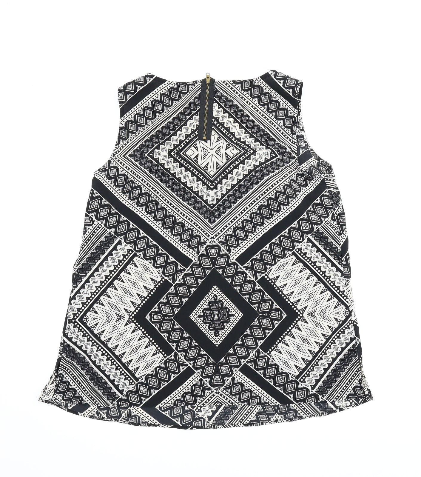 F&F Womens Black Argyle/Diamond  Basic Blouse Size 14