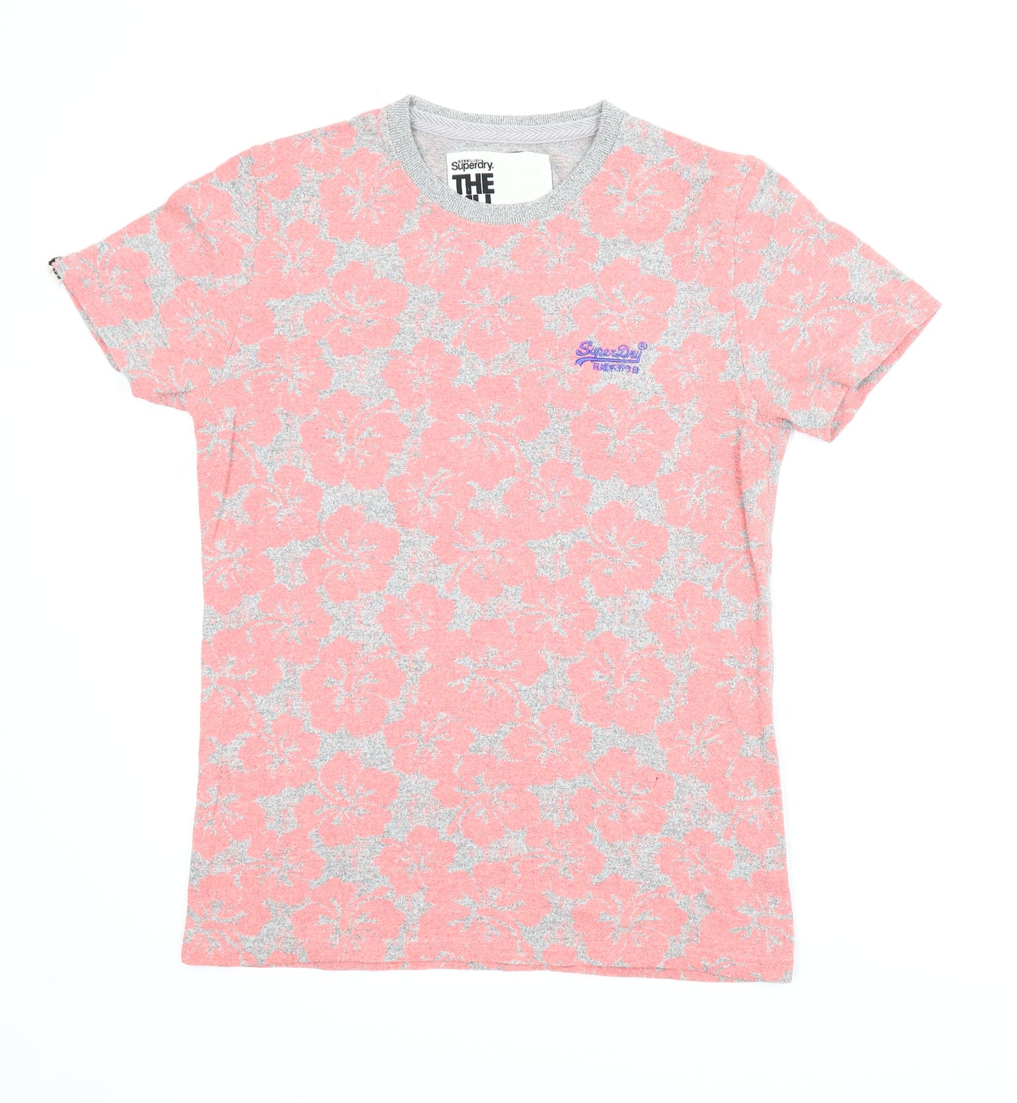 Superdry Mens Pink Floral   T-Shirt Size M