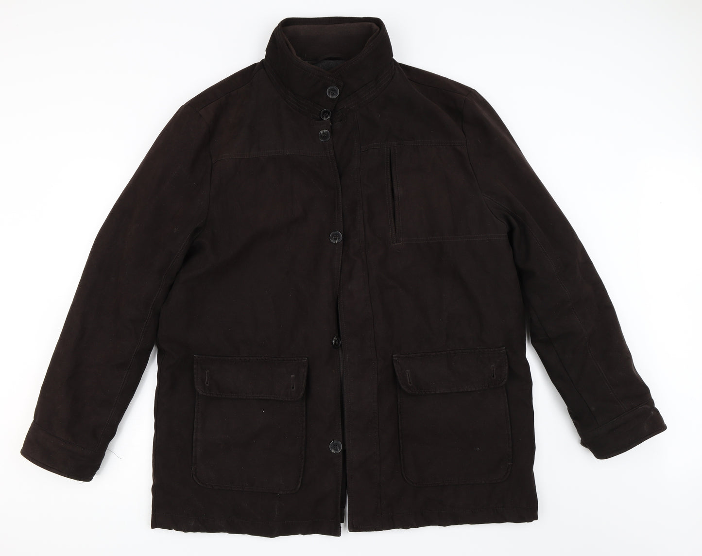 Atlantic Bay Mens Brown   Overcoat Coat Size L