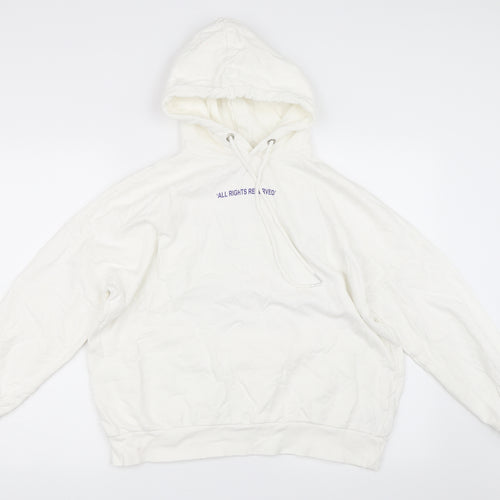 H&M Womens White   Pullover Hoodie Size S