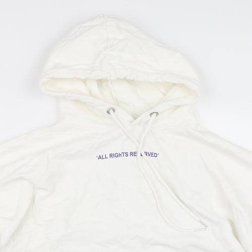 H&M Womens White   Pullover Hoodie Size S