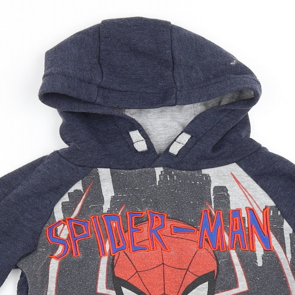 Marvel Boys Blue   Pullover Hoodie Size 2-3 Years  - Spider Man