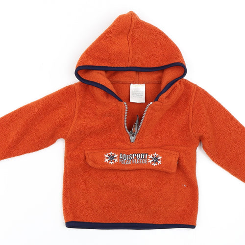 ADISPORT Boys Orange  Fleece Pullover Jumper Size 6-9 Months