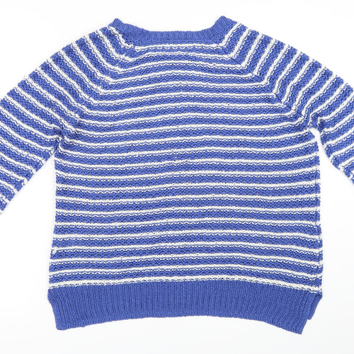 BHS Womens Blue Striped  Pullover Jumper Size 16