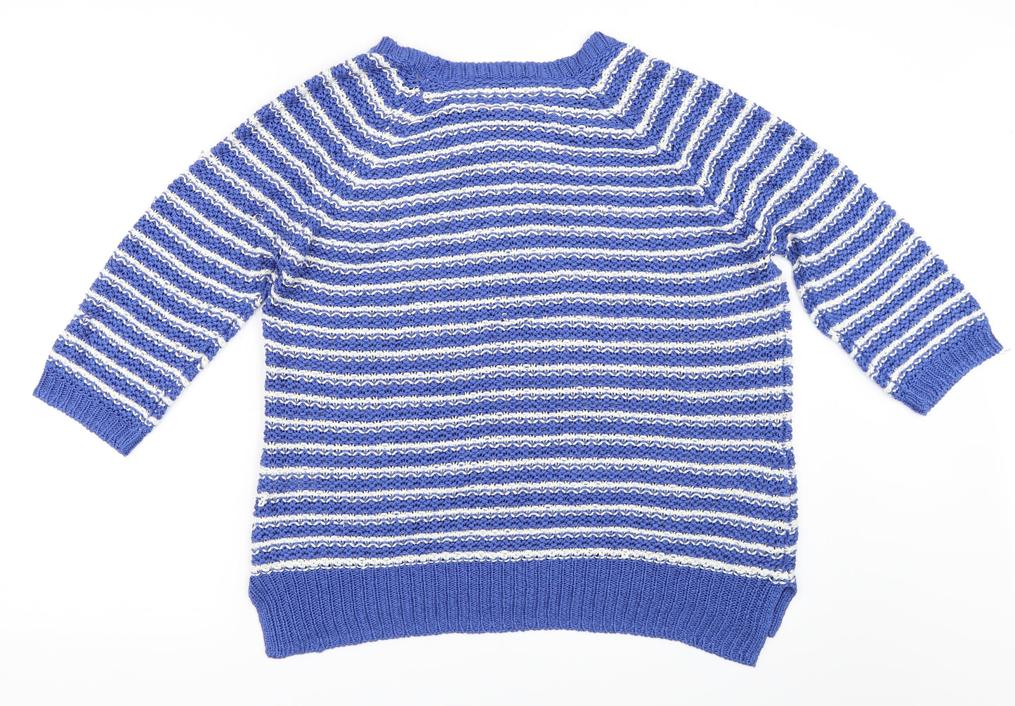 BHS Womens Blue Striped  Pullover Jumper Size 16