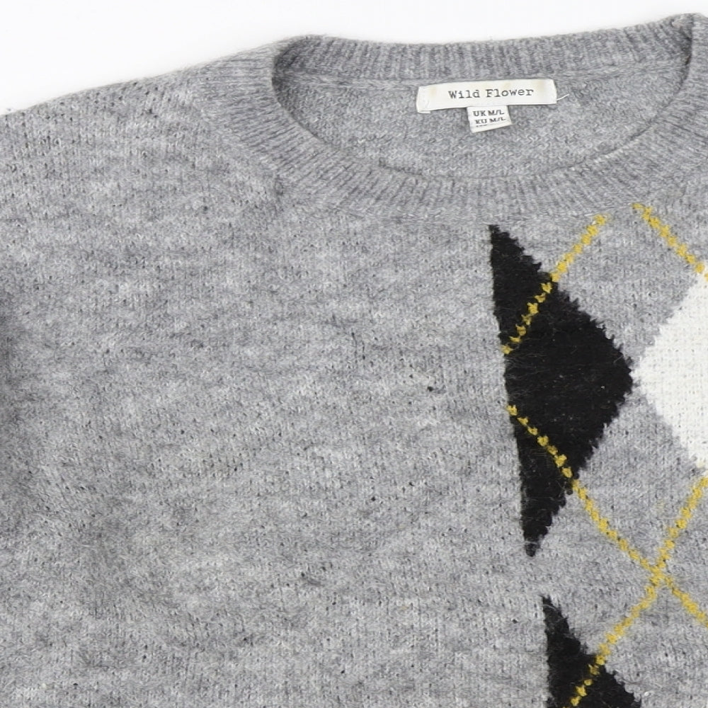 Wild Flower Womens Grey   Pullover Jumper Size M