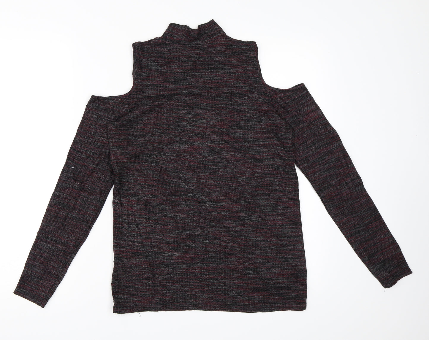 New Look Womens Black   Basic T-Shirt Size 10  - Cut Out Shoulder