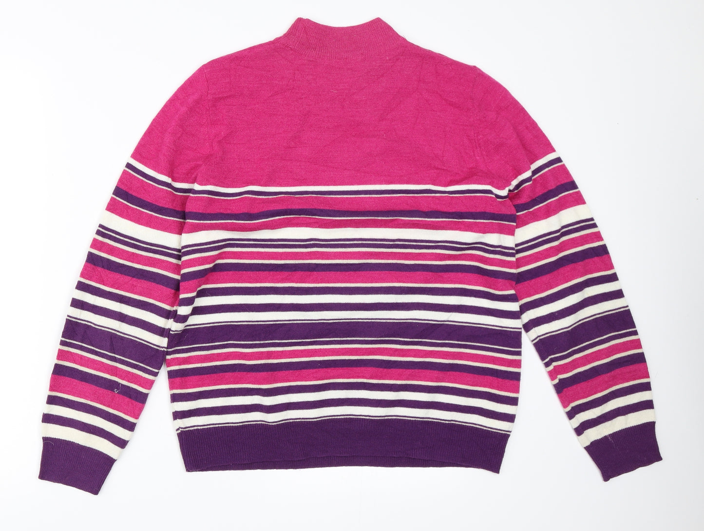 Marks and Spencer Womens Pink Striped  Pullover Jumper Size 14