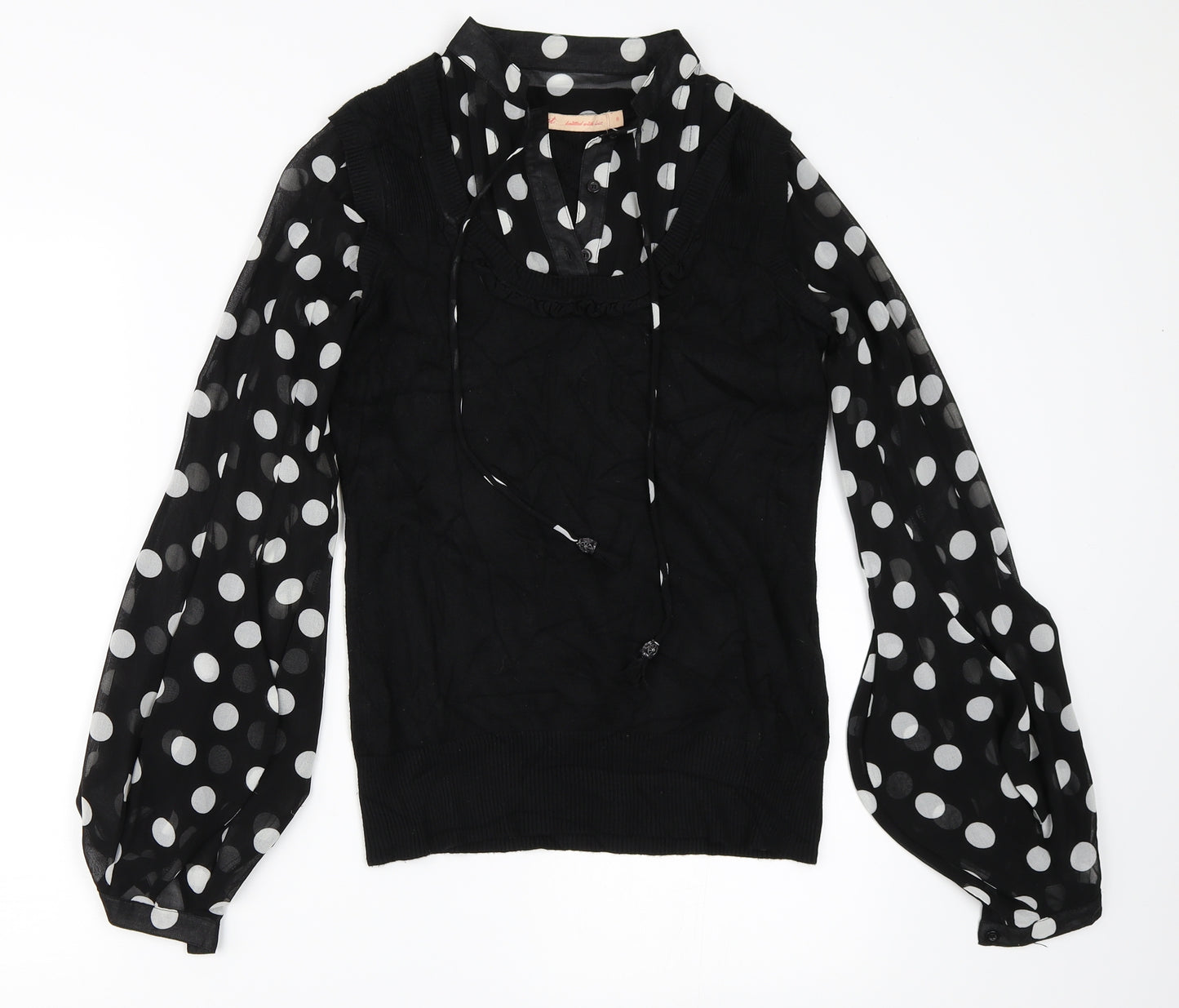 NEXT Womens Black Polka Dot  Pullover Jumper Size 8