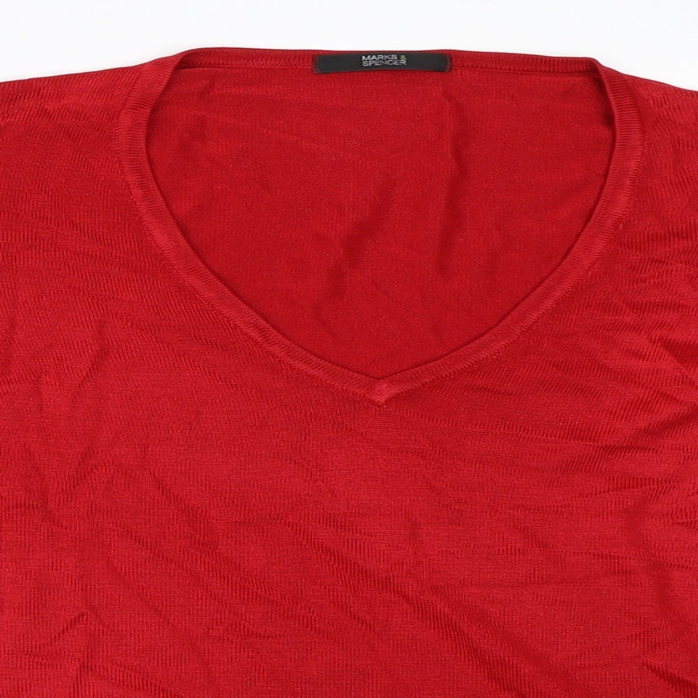 Marks and Spencer Womens Red   Pullover Jumper Size 16