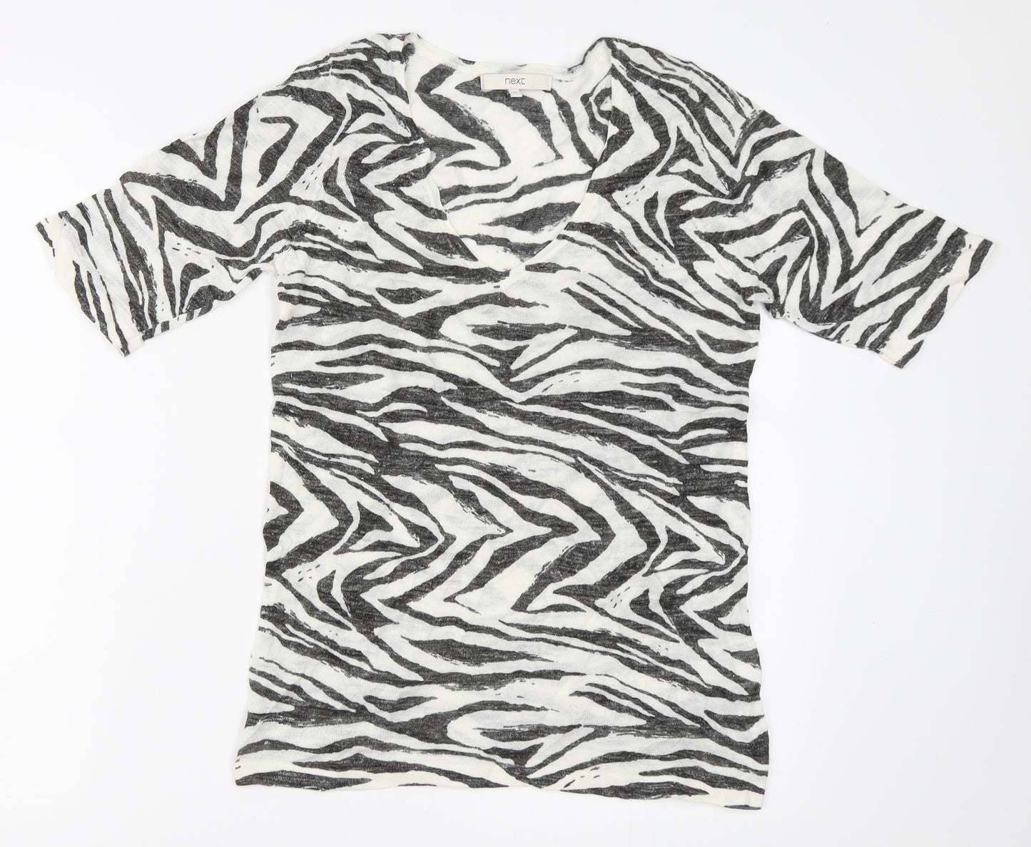 NEXT Womens Grey Animal Print  Basic T-Shirt Size 10