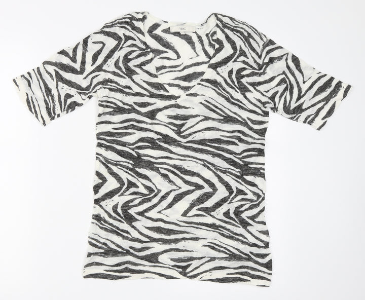 NEXT Womens Grey Animal Print  Basic T-Shirt Size 10