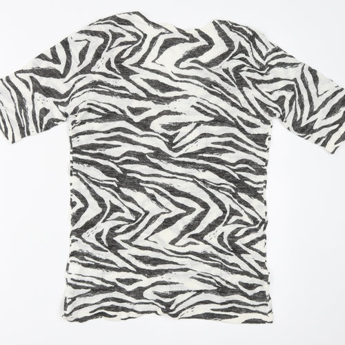 NEXT Womens Grey Animal Print  Basic T-Shirt Size 10
