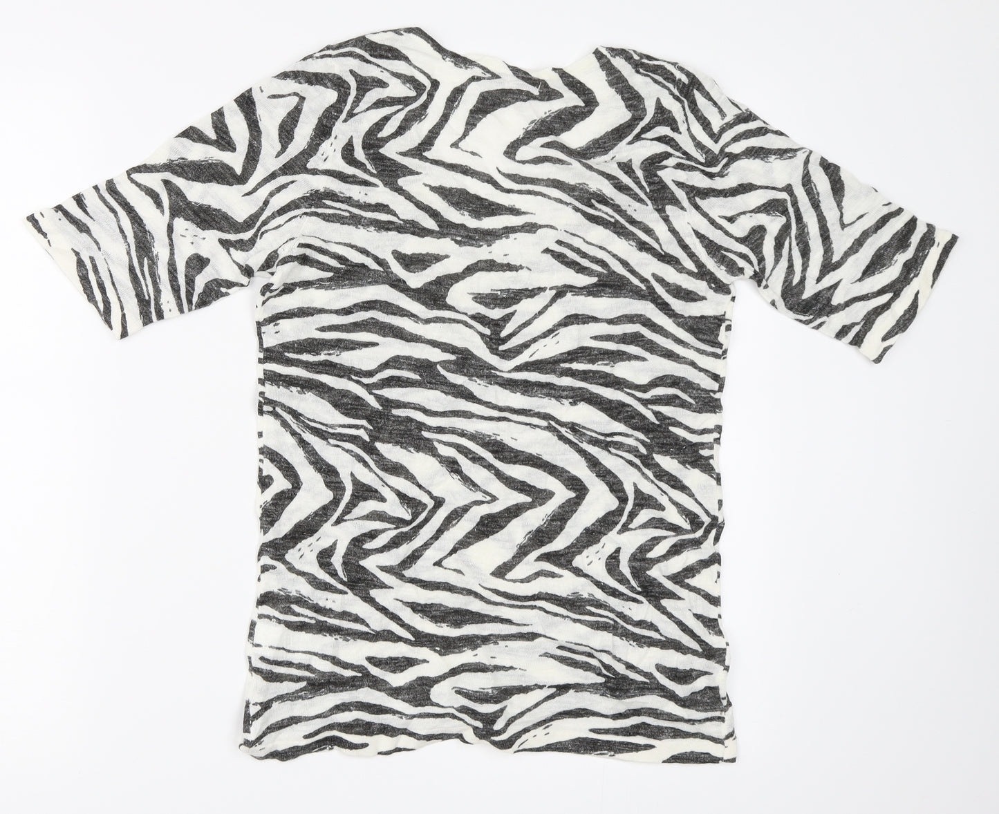 NEXT Womens Grey Animal Print  Basic T-Shirt Size 10