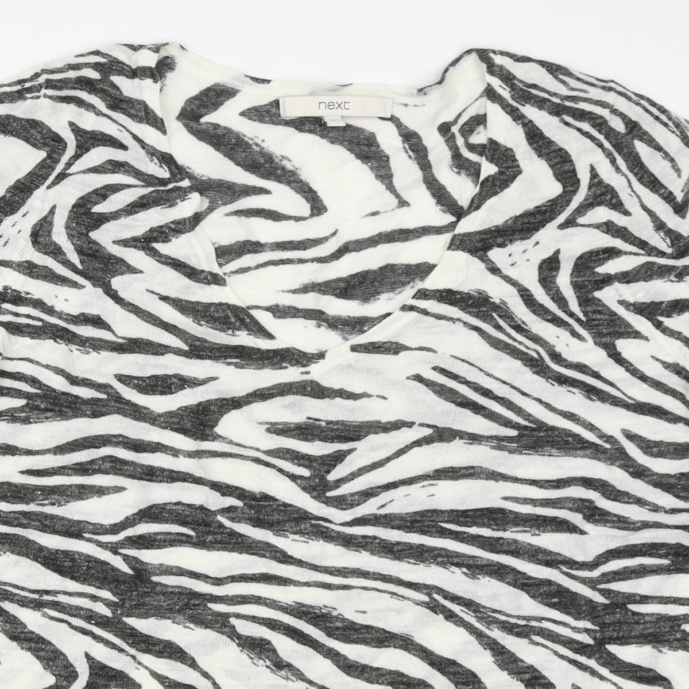 NEXT Womens Grey Animal Print  Basic T-Shirt Size 10