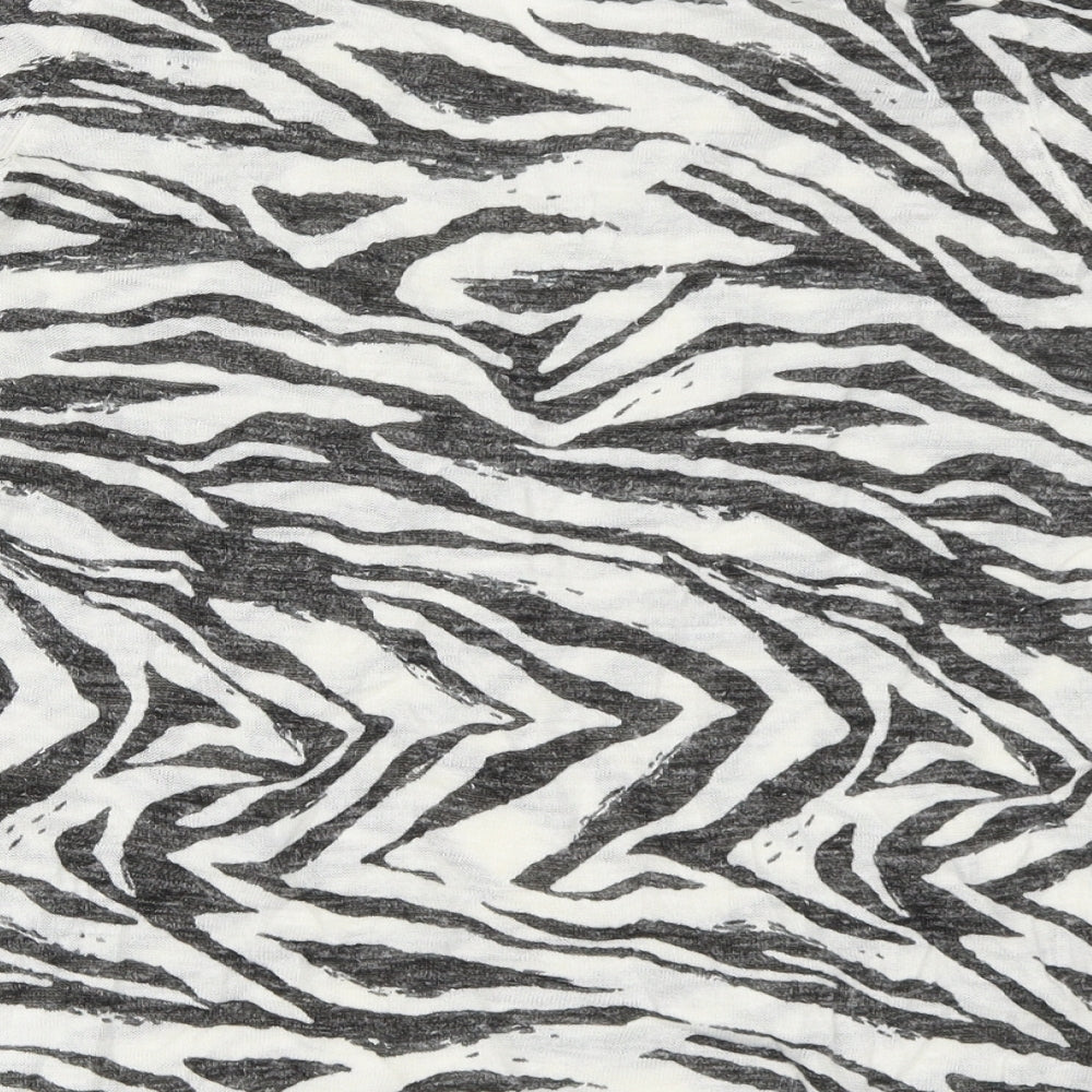 NEXT Womens Grey Animal Print  Basic T-Shirt Size 10