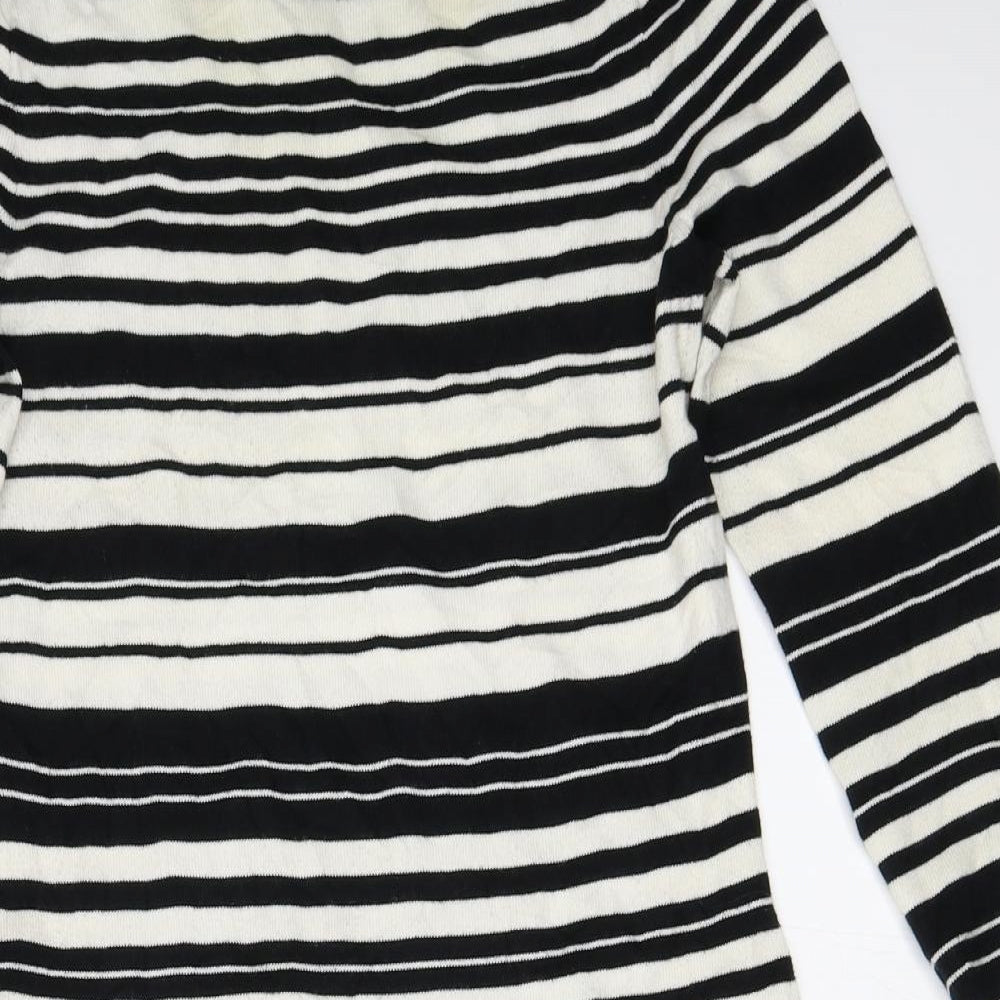Laura Ashley Womens White Striped  Bodycon  Size S