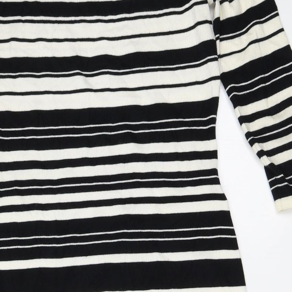 Laura Ashley Womens White Striped  Bodycon  Size S