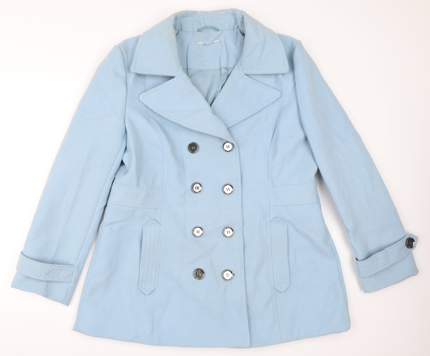 Peacocks Womens Blue   Overcoat Coat Size 18