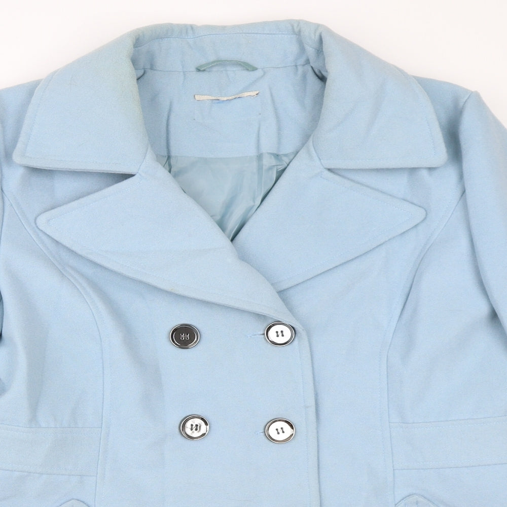 Peacocks Womens Blue   Overcoat Coat Size 18