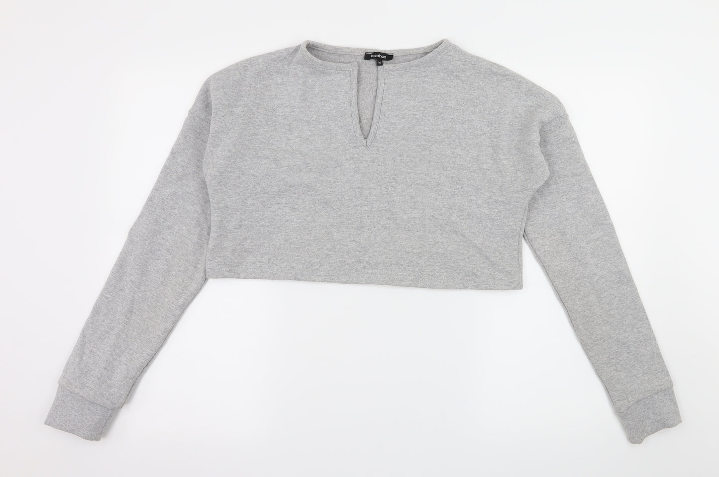 Boohoo Womens Grey  Jersey Pullover Sweatshirt Size M