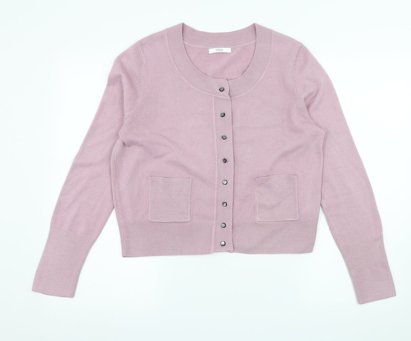 Marks and Spencer Womens Purple  Knit Cardigan Jumper Size 16