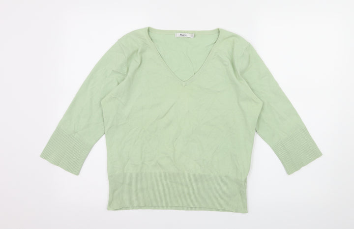M&Co Womens Green Knit Pullover Jumper Size XL