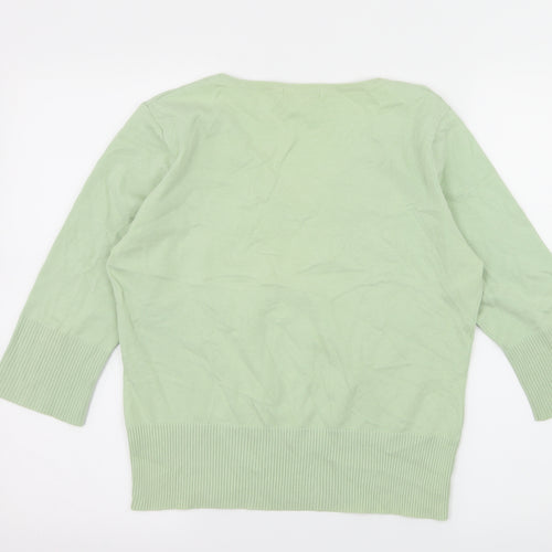 M&Co Womens Green  Knit Pullover Jumper Size XL