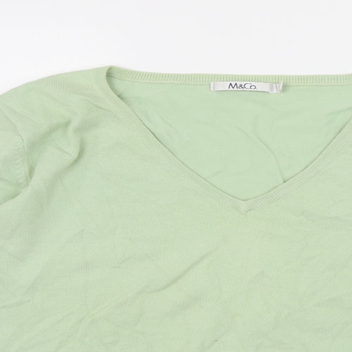 M&Co Womens Green  Knit Pullover Jumper Size XL