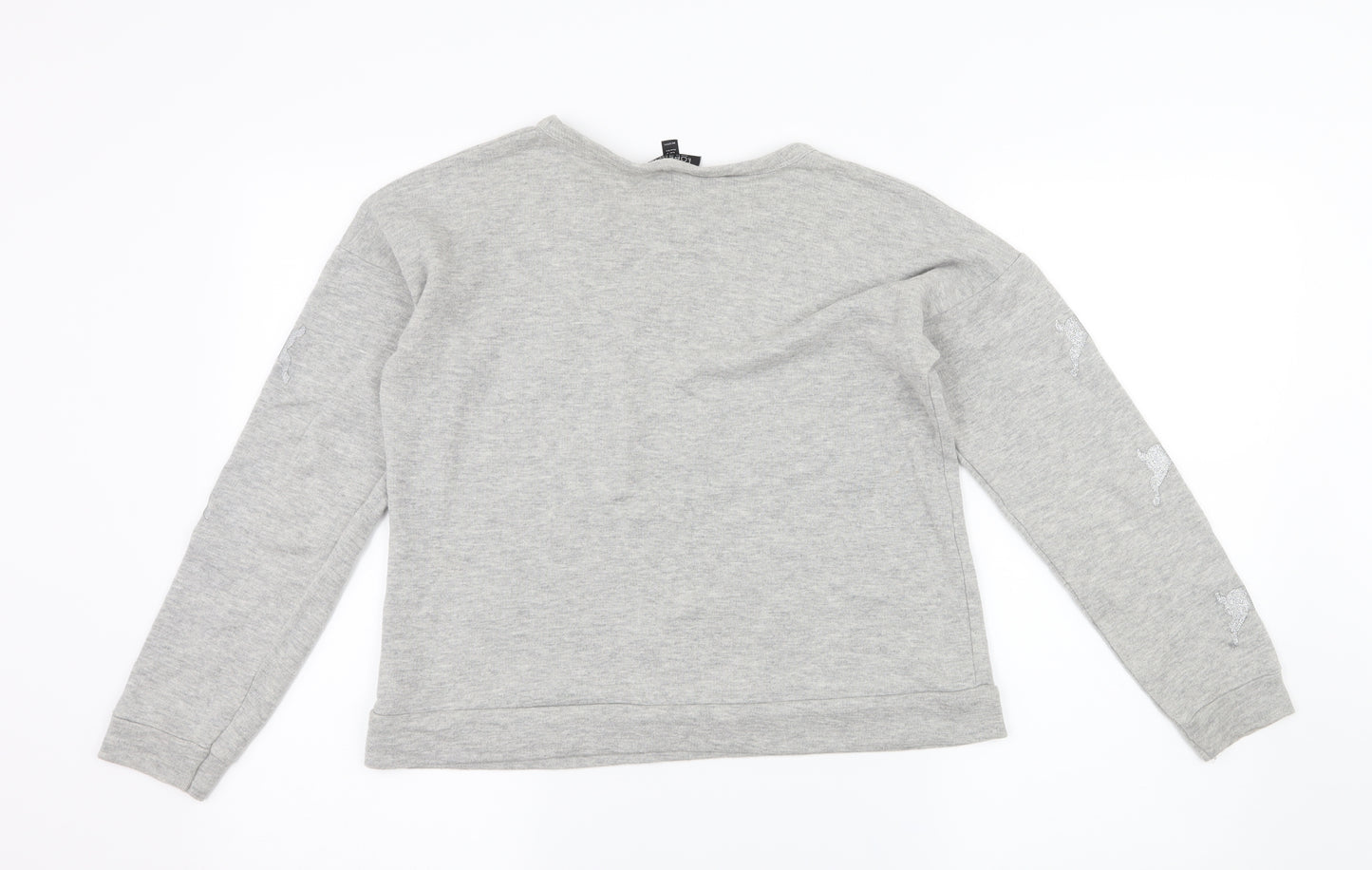 Topshop Womens Grey Geometric Jersey Pullover Sweatshirt Size 8  - Christmas Rudolph