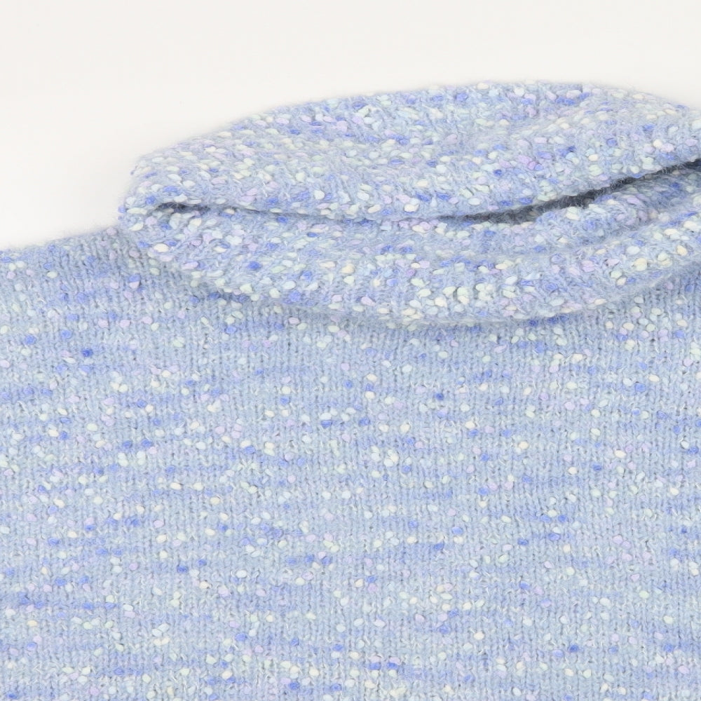 F&F Womens Blue Polka Dot Knit Pullover Jumper Size 14