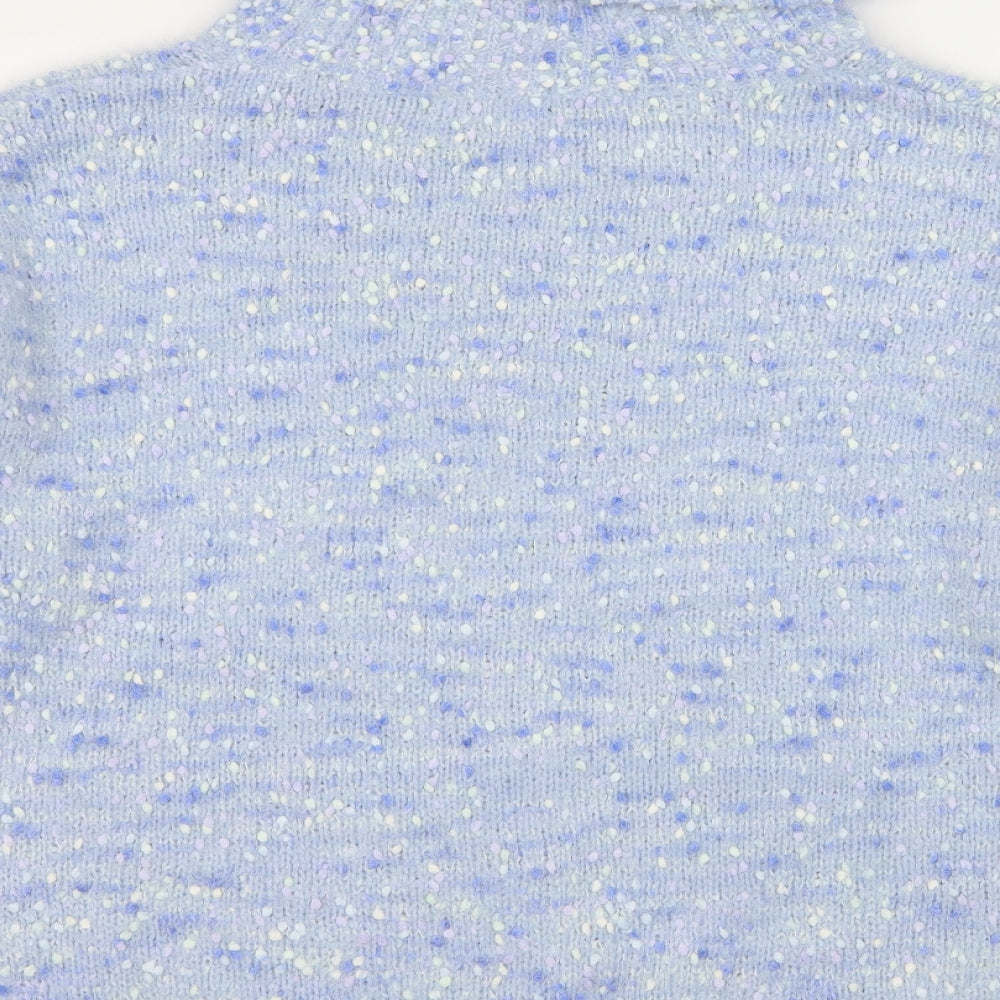 F&F Womens Blue Polka Dot Knit Pullover Jumper Size 14