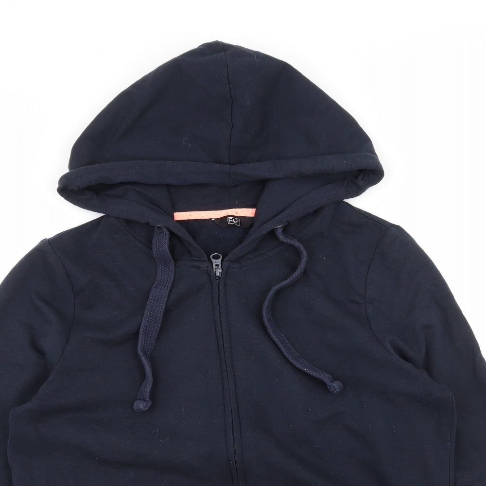 F&F Womens Blue  Jersey Full Zip Hoodie Size 12