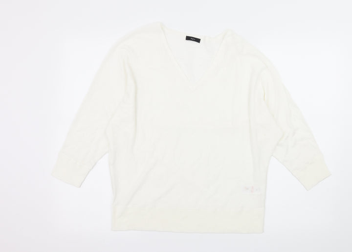 M&Co Womens Ivory  Knit Pullover Jumper Size 10