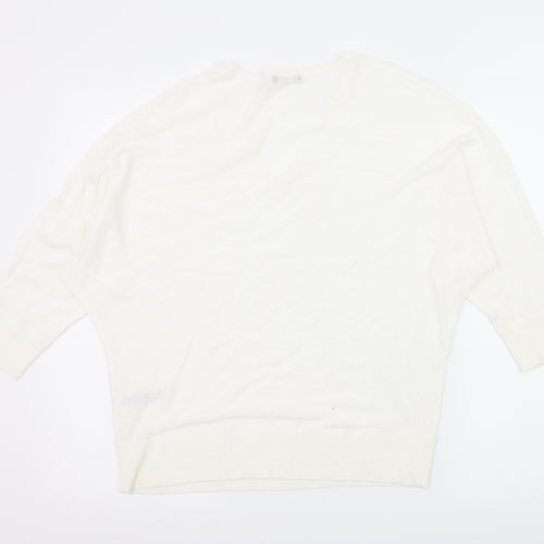 M&Co Womens Ivory  Knit Pullover Jumper Size 10