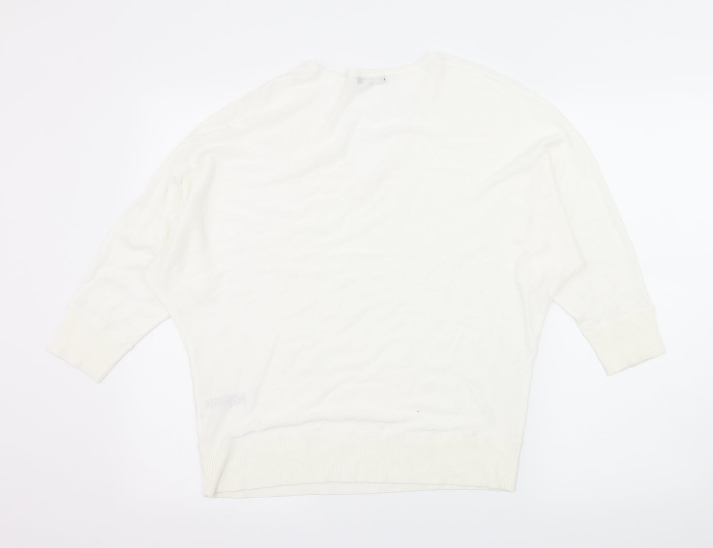 M&Co Womens Ivory  Knit Pullover Jumper Size 10
