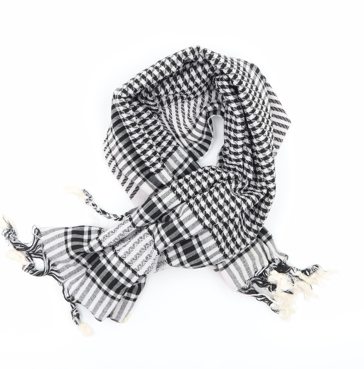 Preworn Womens Black Check   Scarf