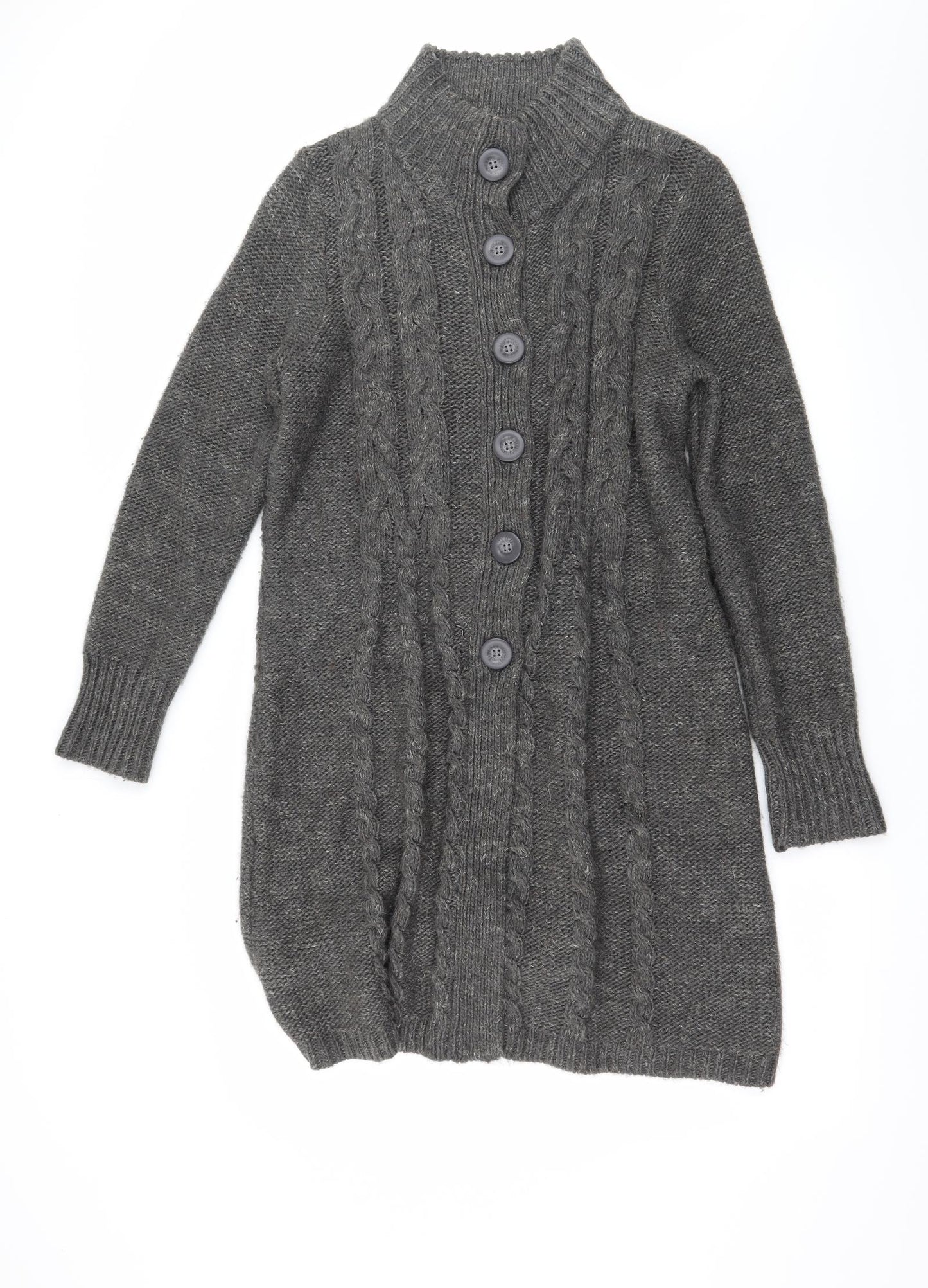 Marks and Spencer Womens Grey  Knit Cardigan Jumper Size 16
