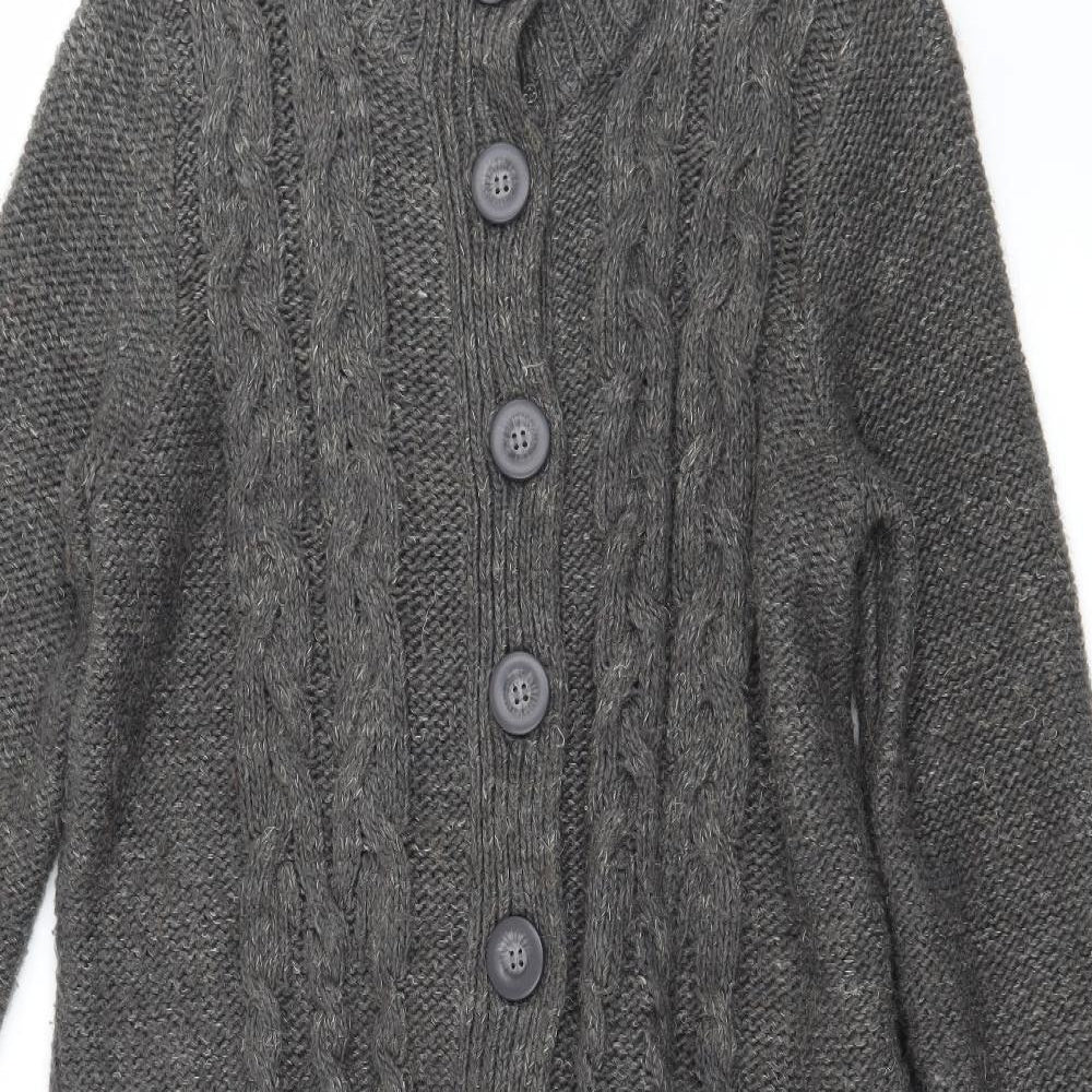 Marks and Spencer Womens Grey  Knit Cardigan Jumper Size 16