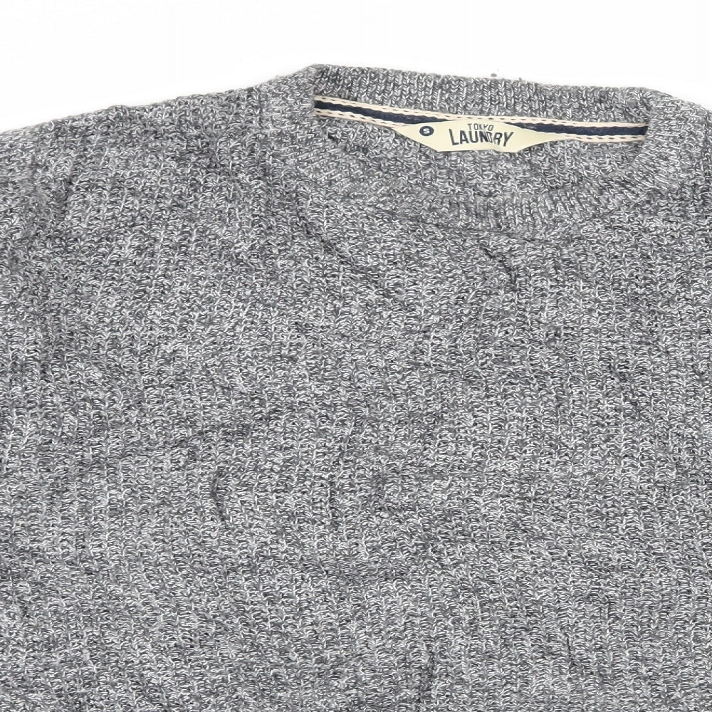 Tokyo Laundry Mens Grey  Knit Pullover Jumper Size S