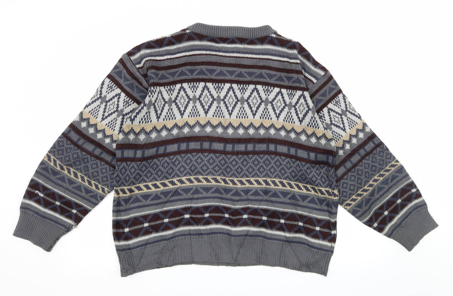 Savatini Womens Multicoloured Geometric Knit Pullover Jumper Size M