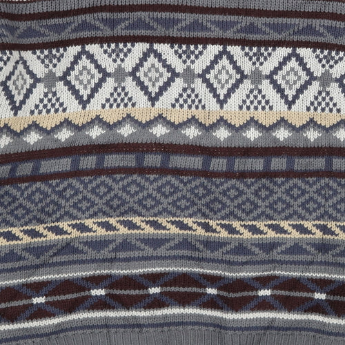 Savatini Womens Multicoloured Geometric Knit Pullover Jumper Size M