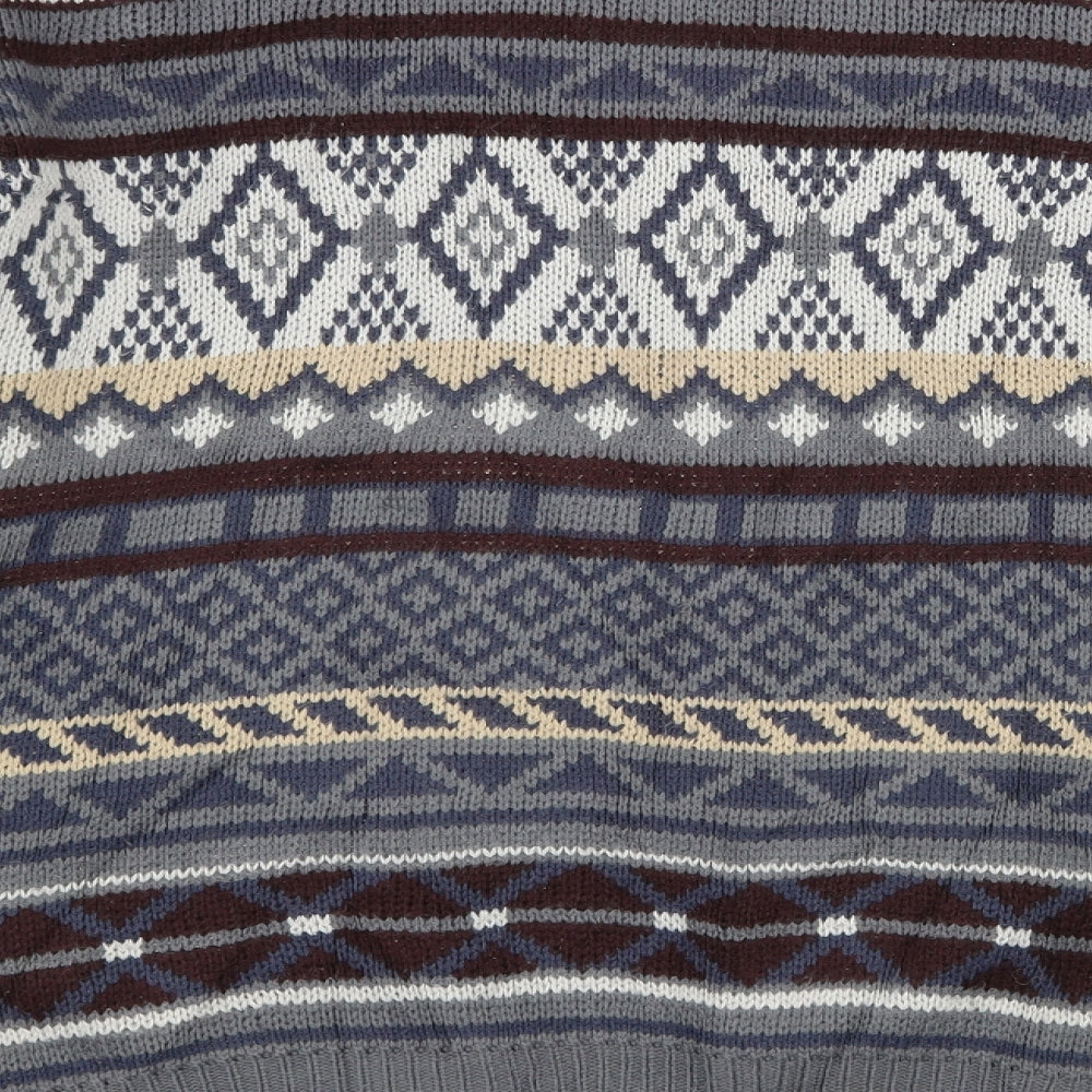Savatini Womens Multicoloured Geometric Knit Pullover Jumper Size M