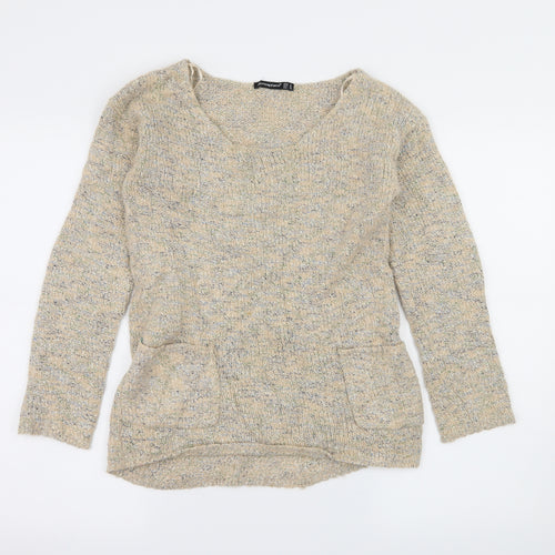 Papaya Womens Beige  Knit Pullover Jumper Size 8