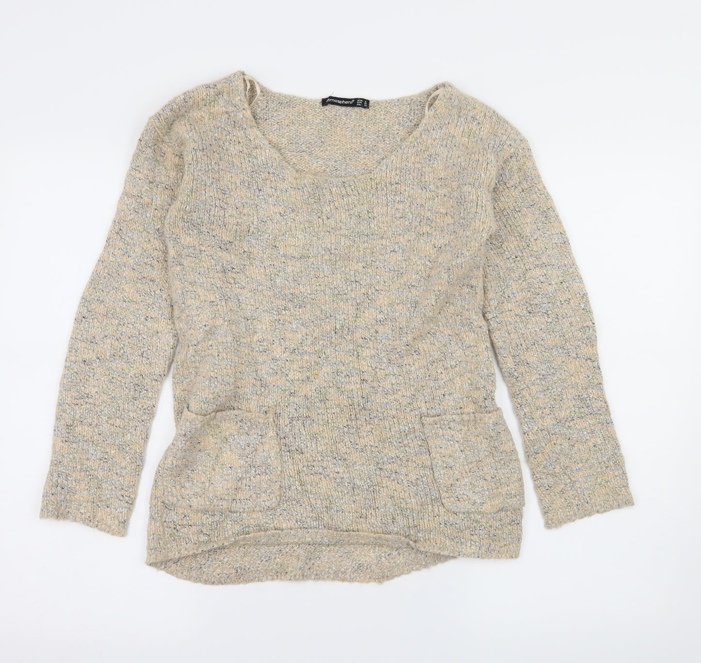 Papaya Womens Beige  Knit Pullover Jumper Size 8