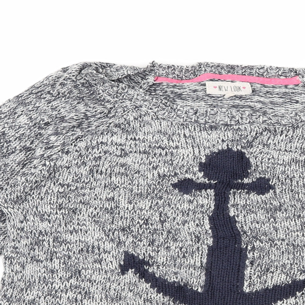 New Look Womens Blue  Knit Pullover Jumper Size 10